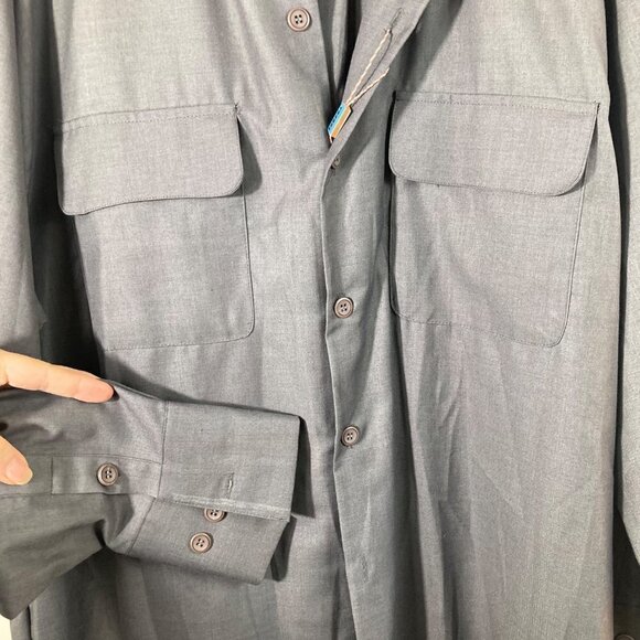 Mens Ferera Collezione LS Button Shirt Gray XL NWT - Picture 3 of 8